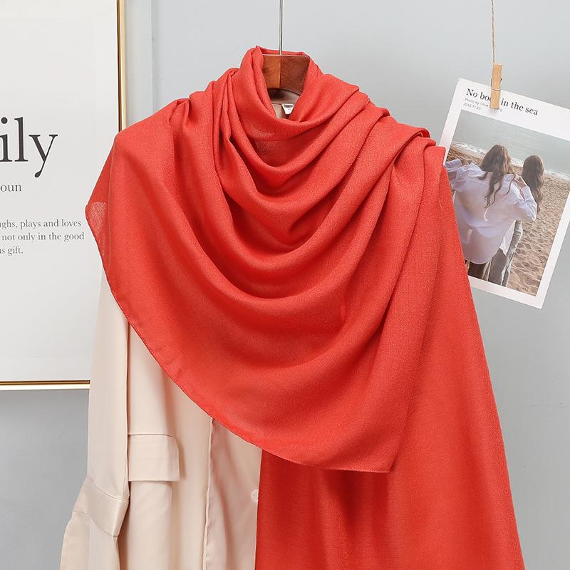 

Plain Solid Cotton Scarf For Women Winter Warm Tassel Linen Pashmina Scarves Hijab Lady Foulard Shawls Wraps Female Bandana