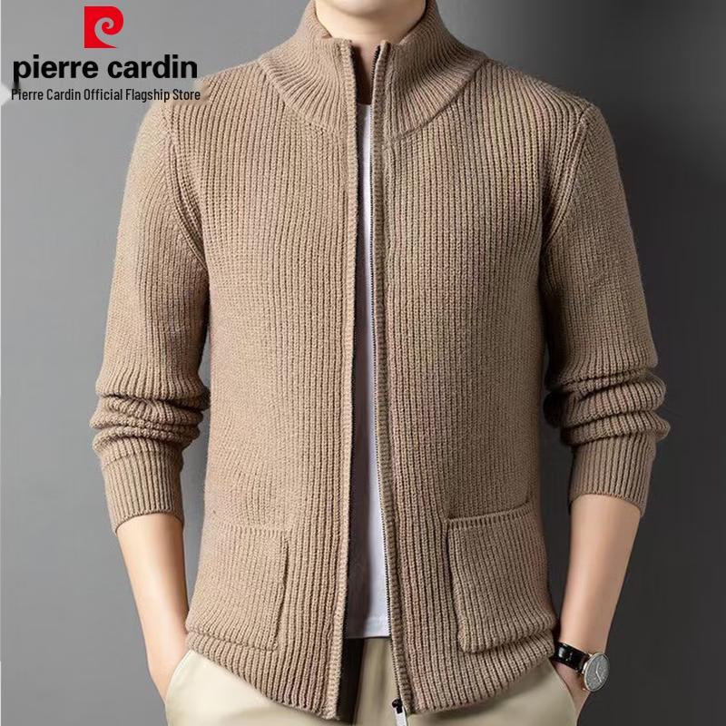 Pierre Cardin Men's Half-Turtleneck Zipper Knit Cardigan Sweater