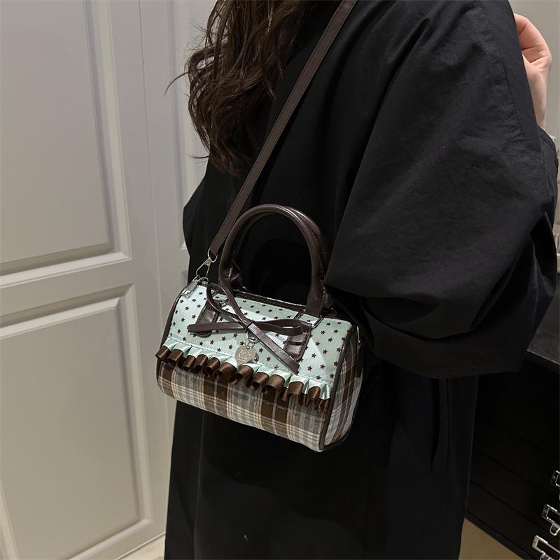 Elegant Underarm Purse With Bowknot Detailing And Dots Design Multipurpose Shoulder Bag Practical PU Handbag