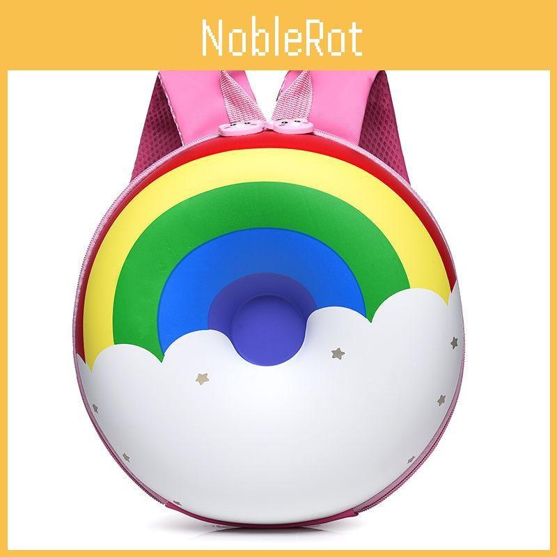 Donut Rocket Cartoon Backpack Boy Girlrainbow Schoolbag Waterproof Breathable