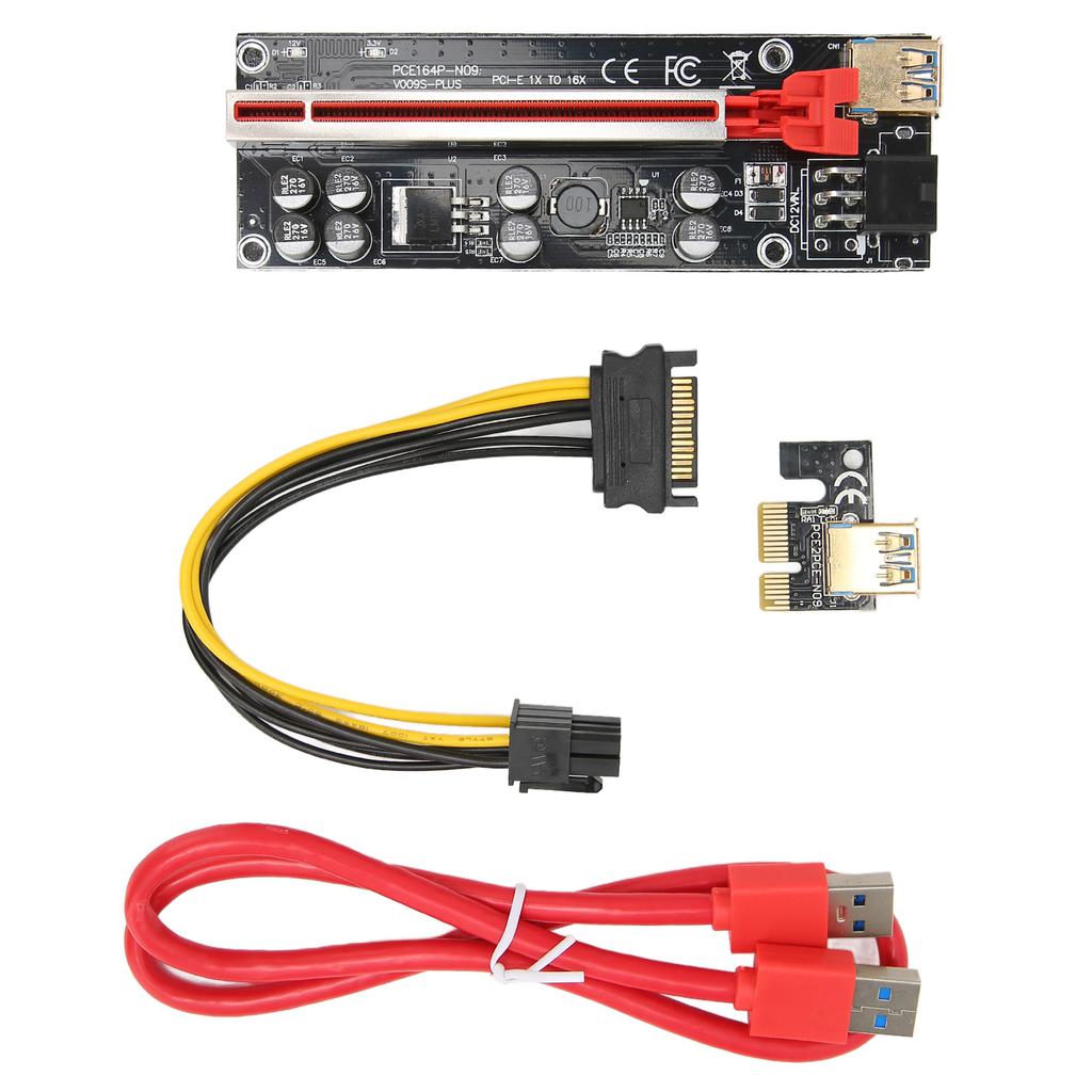 PCIE Riser Card 8 Firm Capacitors Strong Anti Interference GPU 1X to X16 for Windows 7 for Windows 8