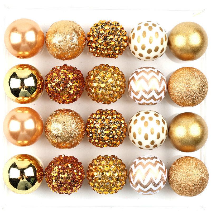 

20mm Chunky Bubblegum Beads Glossy Acrylic Rhinestone Pearls for DIY Handicrafts, Jewelry Making, Keychain And Pen Decoration 20mm-20pcs золотой