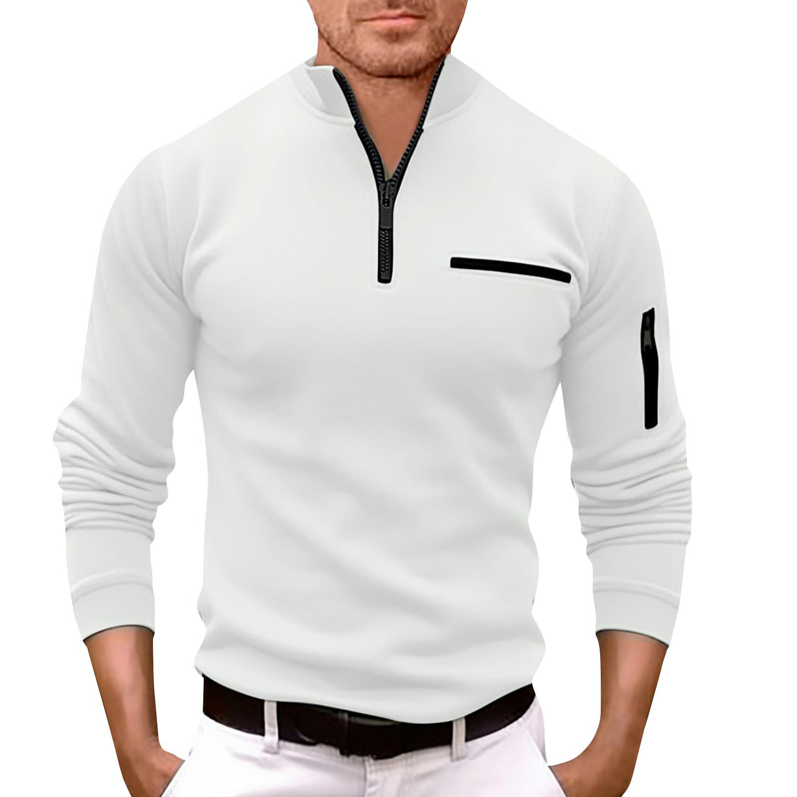 

Мужская модная футболка с длинным рукавом и вышивкой, весенне-осенний пуловер с длинными рукавами, толстовка L белый