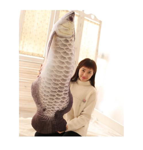 Stuffed Toy Plush Doll  3d Pattern Arowana Golden Dragon Fish Pillow 1pc Cushion