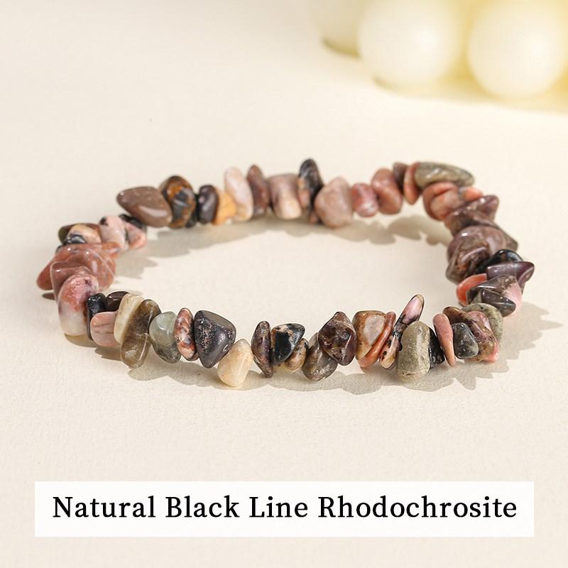 JD Natural Crystal Stone Seven Chakra Irregular Energy Bracelet Women Men Healing Amethyst Fluorite Chip Strand Bracelet Gift