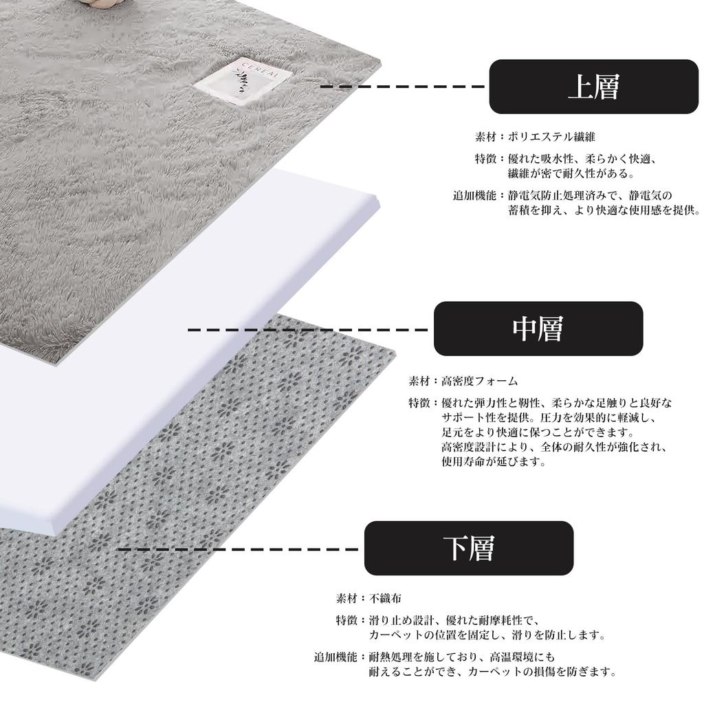 DIHACOZ Rug Model with Memory New Antibacterial and Deodorizing and 6 Enhanced 160x200mm Thick Approximately 5cm Approximately 4cm Heat Winter Extra