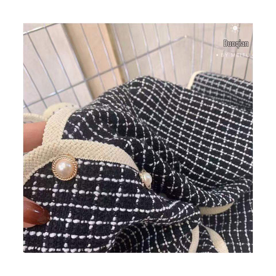 2024 Spring Women's Houndstooth Chic Single-Breasted Long-Sleeve Cardigan Jacket