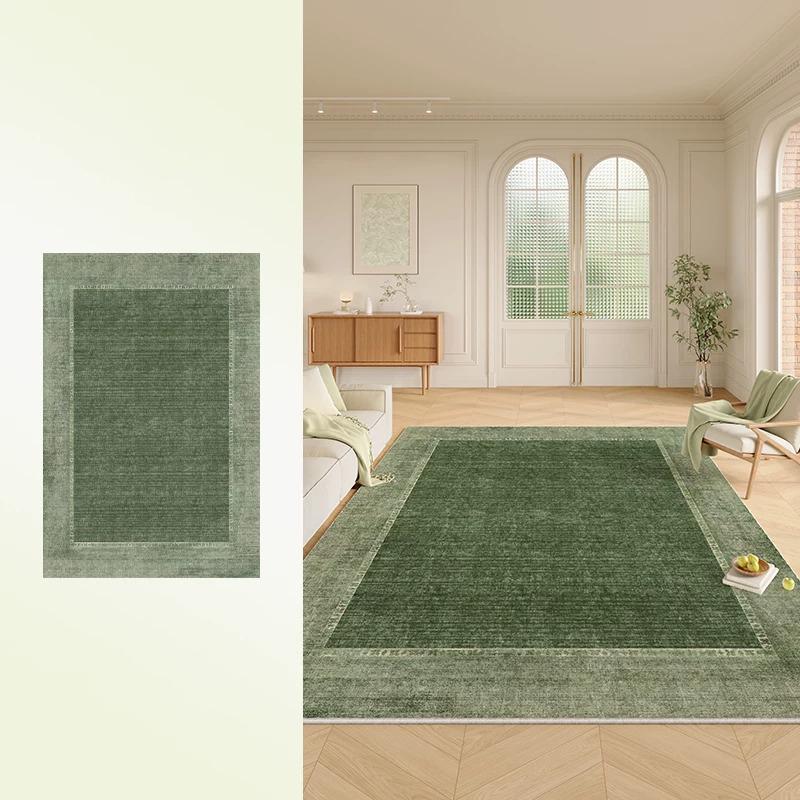 Carpet for Living Room Carpet Machine Washable Anti-slip Floor Mat French Persian Green Rug Large Size Home Decor Rugs Alfombra