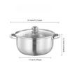 Stainless Steel Stock Pot with Glass Lid 5L Gas Stove Induction Dishwasher Safe Use Heatproof Handles Prevents Spills