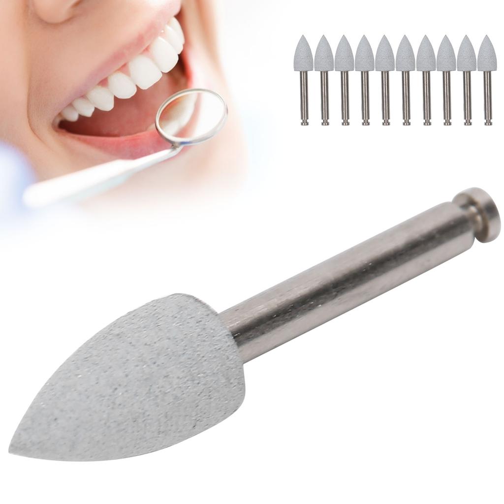 10pcs Dental Polishing Burs Low Speed Dental Grinding Polisher Burs Drill Bits Set Gray 410