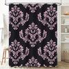 Vintage Damask Shower Curtain Pink Lace Pattern with Floral Design Black Fabric Waterproof Bath Decor for a 128 character AliExp