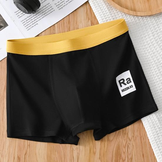 Men Boxer Underwear Elastic Mid-Waist Design Breathable Shorts Briefs Patchwork Color U-Convex Smooth Wiring