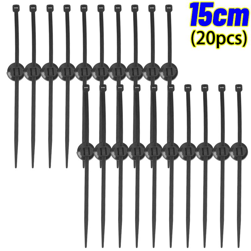 Universal Car Wiring Harness Fastener Clip Push Mount Cable Tie Nylon Zip Tie Auto Wire Loom Fixer Retainer Strap Set 15cm 20cm