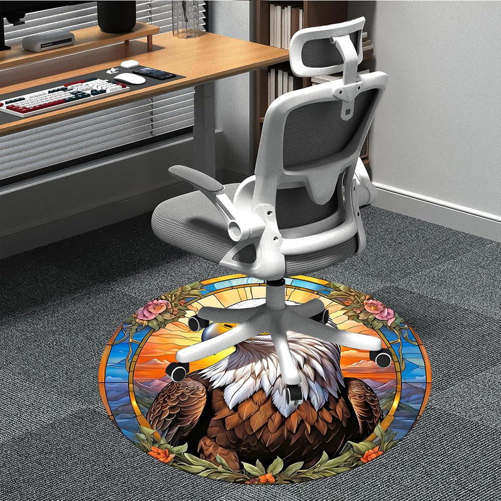 

1pc Eagle Stained Glass Chair Carpet for Office, Soft Comfortable Mat For Office, Living Room, Bedroom, Machine Washable Carpet yy251112136 80cm by 80cm