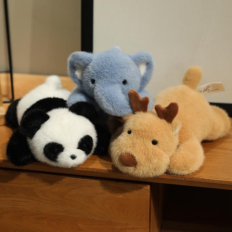 20cm Cartoon Gentle Panda Penguin Elk Hippo Crocodile Turtle Plush Animal Palm Doll Creative Style Adorable Present Home Decor