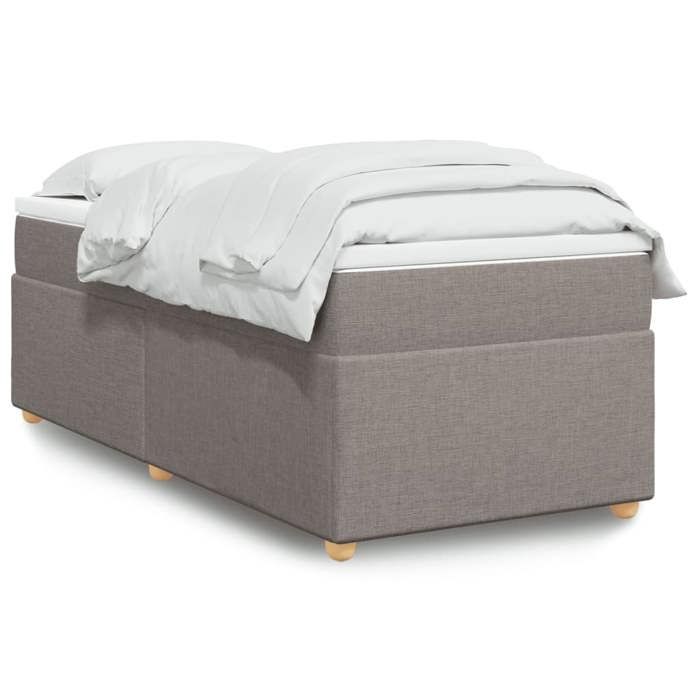 VidaXL Bed Slat Base with Mattress Taupe 90x200 Cm Fabric 3285349