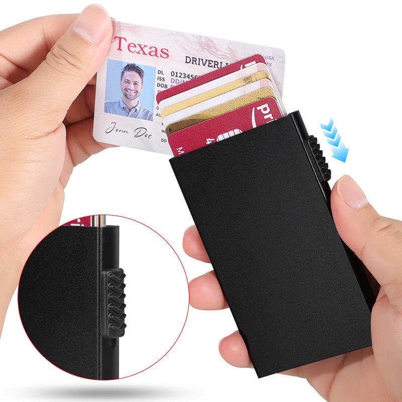 Ultra-Thin Aluminum Anti-RFID Automatic Pop-Up Credit Card Holder