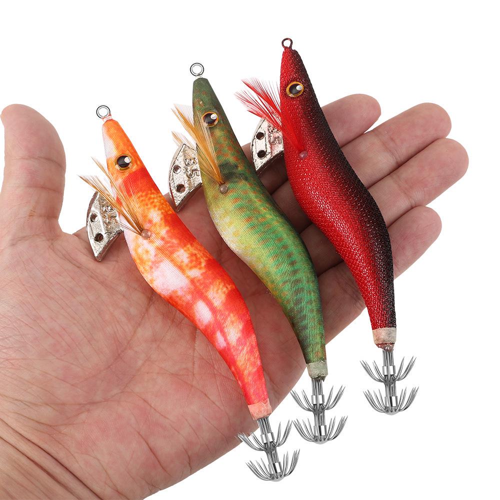 FSDZSO Luminous Squid Lure Size 3.5/3.0/2.5 with Lead Head for Fast Current and Deep Water.