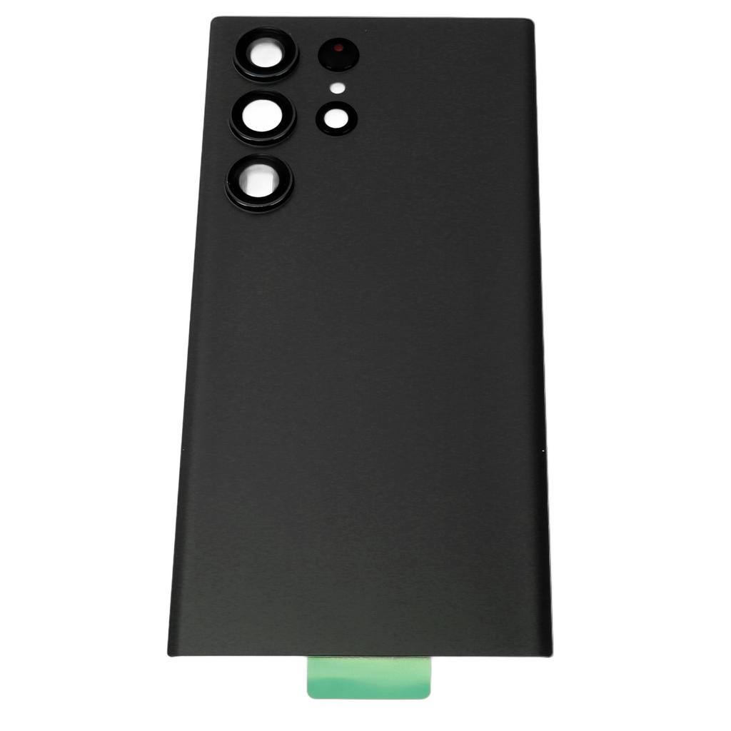 Handy Glas Rückseite Vorinstallierte Kameralinse Perfekte Passform Handy Rückseite Glasabdeckung für S23 Ultra Schwarz