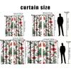 2pcs Festive Christmas Pattern Curtain  Polyester Holiday Window Decor  Winter Berry Gold Curtains  Home Decor Rod Pocket Curtains.
