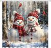 Winter Christmas Snowman Shower CurtainCute Snowman Home Bathroom Decorations Santa Xmas Winter Forest Bathtub Curtain Set