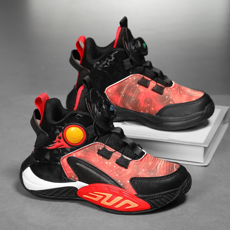 Boys' 2025 Autumn/Winter Non-Slip Leather Basketball & Running Shoes for Kids