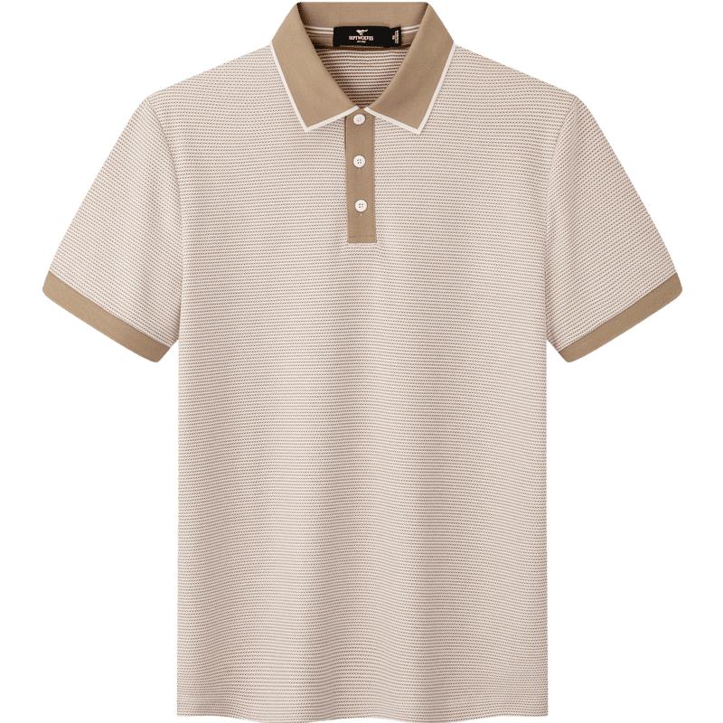 Septwolves Men s Liquid Nitrogen Anti-Wrinkle Jacquard Polo T-Shirt XXL