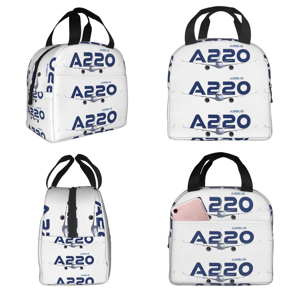 Airbus A220 Isolierte Lunchtasche für Damen Büro-Kühltasche Thermische Lebensmittelbox Tragbare Lunchboxen Behälter