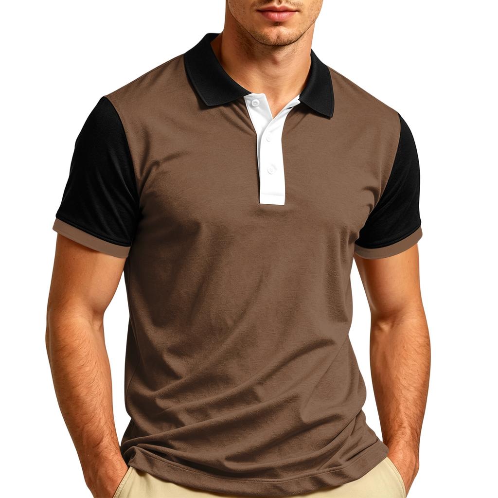 Maglietta Polo Casual da Uomo a Manica Corta con Collo T-shirt Tessuto Leggero Traspirante Morbido Top Estivo