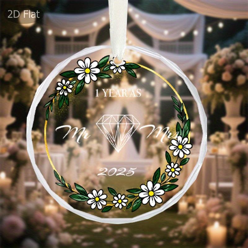 1pc/2pcs Wedding Ornament 2025 – Perfect Mr and Mrs Gifts & Bride Gift