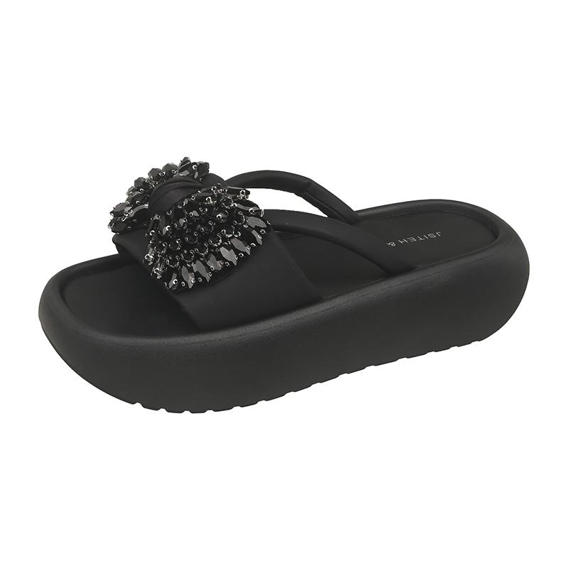 Fashion 2025 Crystal Women Slippers Flats Platform Designer Shoes Fashion Sandals Woman Casual Beach Flip Flops Cozy Sandals
