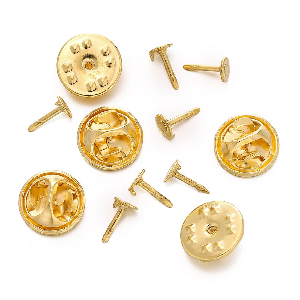

50sets Metal Locking Pin Back Brooch Badge Holder Butterfly Pins Badge Clasps For DIY Jewellery Making Craft Accessories золотой