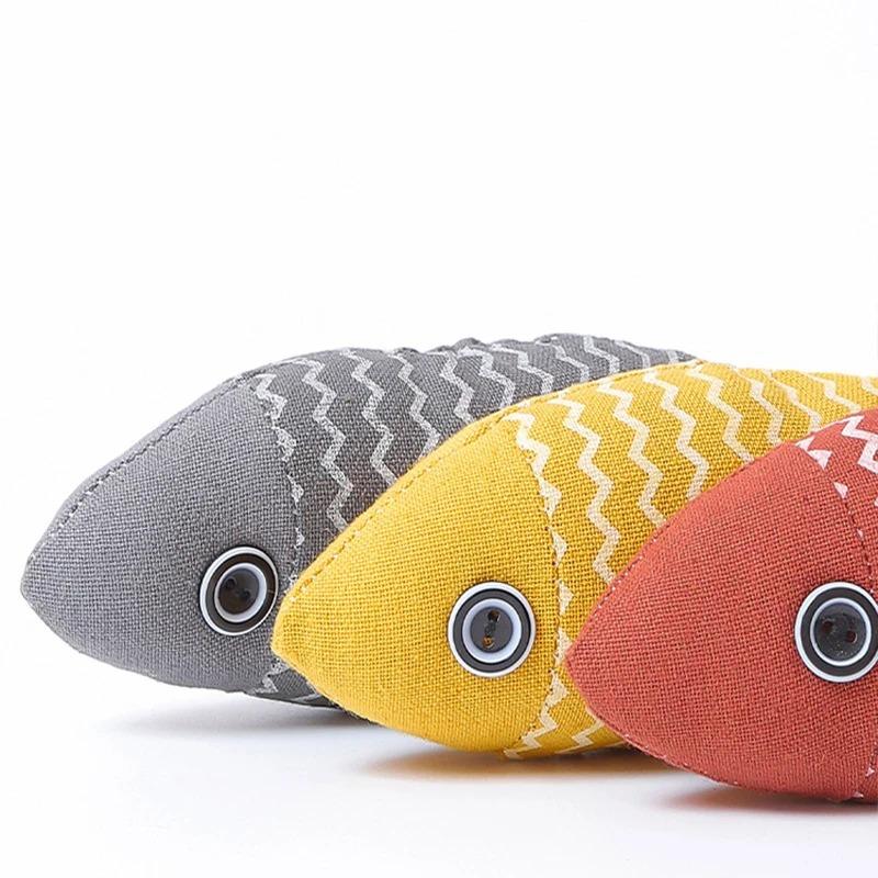 Cat Fish Toy Cat Scratcher Catnip Toy Interactive Simulation Fish Cat Mint Fidget Toys Stuffed Playing Toy designed for Cat Kitten
