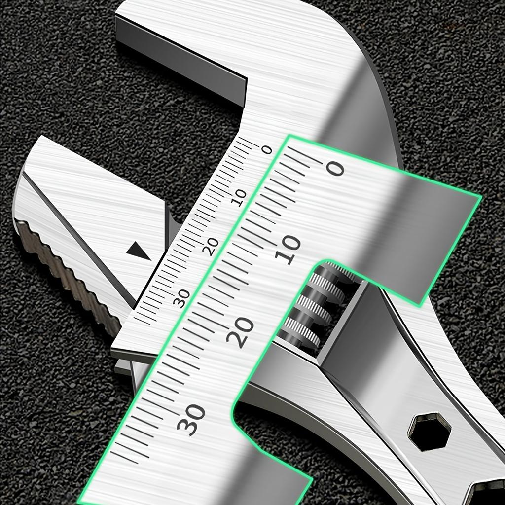 8/10/12Inch Adjustable Wrench Wide Jaw Opening Precise Jaw Design Grips Tight-Even in Tight Spaces