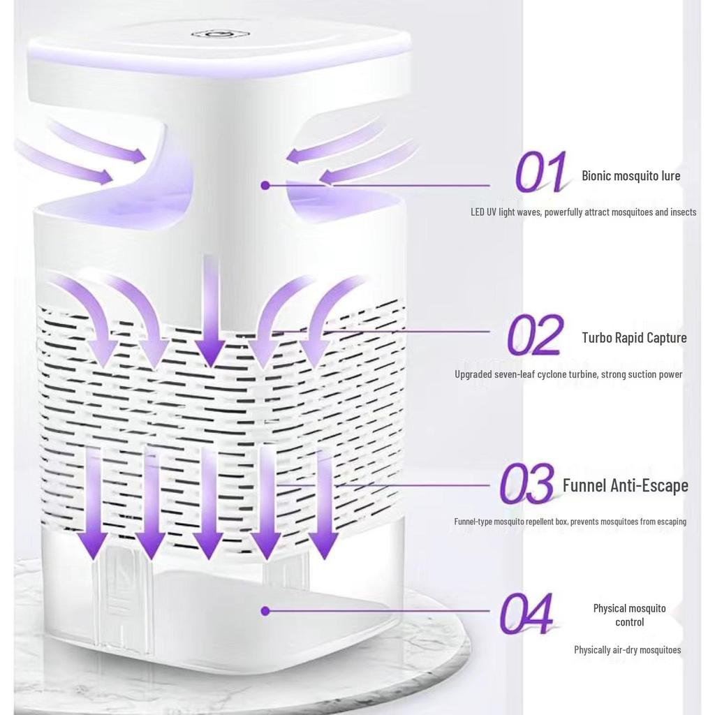 USB LED Mosquito Killer Lamp: Physical Suction Type Fly Repellent for Home Use