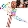 ShinePick Karaoke Microphone, 4 In 1 Wireless Microphone with LED Lights Handheld Portable Karaoke Machine, Home KTV Player, Compatible with Android