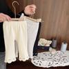 Baby Girl Elastic Slim Leggings Baby Girl Spring New Style Girls Elegant Slightly Flared Pants