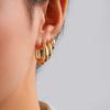 ins Simple U-shaped stud earrings with diamonds, water drop earrings, fashionable geometric metal ear buckles, women