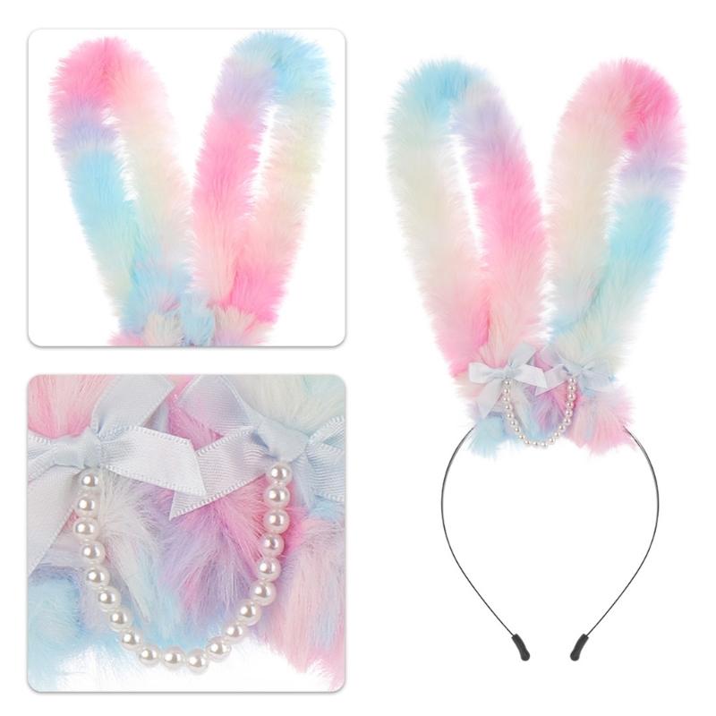 Rabbits Ears Hairband Photo Props Easter Hair Hoop Hairband Party Headpiece Fun Headbands for Music Festival
