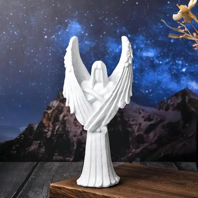 Creative White Resin Angel of Redemption Statue, Table Decoration, Hand Carved Angel Sculpture For Garden Home Decoration