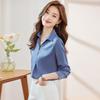 Damen V-Ausschnitt Langarm Chiffon Professionelles Bluse