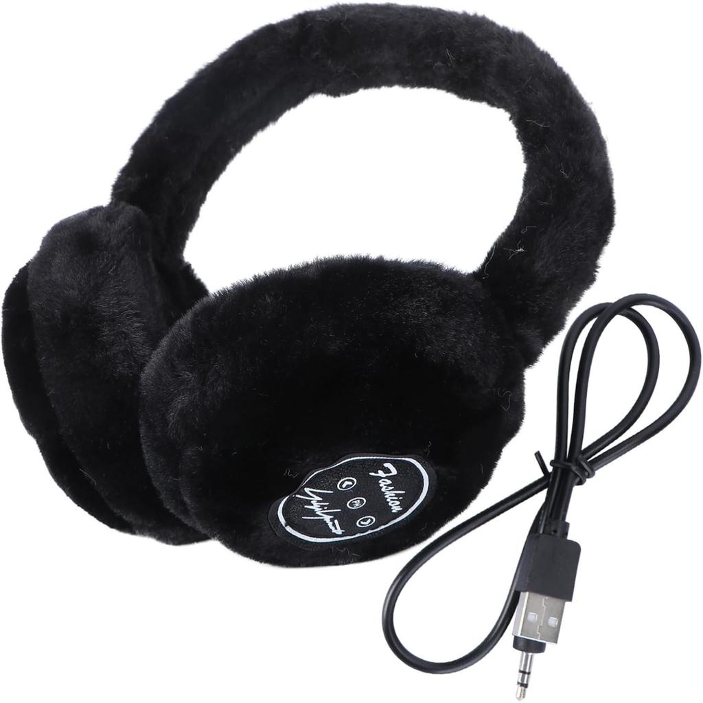 Plush Wireless Headphones, Warm Folding and Portable Computer Fuzzy Headset Women, 5.0 Wireless Earpiece for Autumn and Winter Sport Running