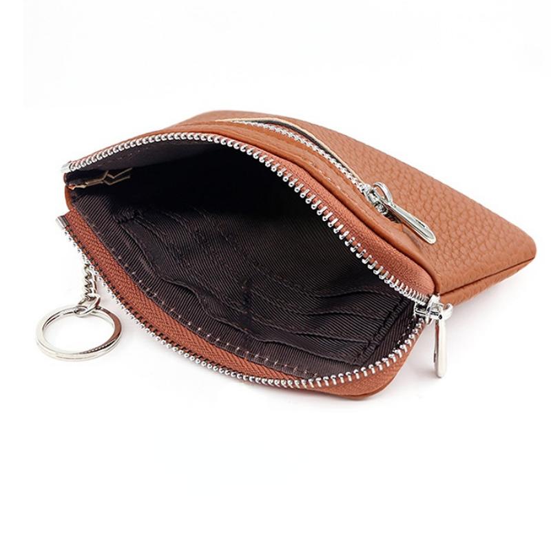 Nowe portfele damskie ze skóry PU, damskie, mini, zapinane na zamek, jednokolorowe, na wiele kart, krótkie portfele na monety, smukłe, małe, portfelowe etui