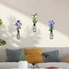 3 Stück/Set Metall Blumenvase Wandskulptur 3D Hohl Eisendraht Pflanzenvase Wandornament Zuhause Büro Wohnzimmer Badezimmer Küche Wandkunst Schild