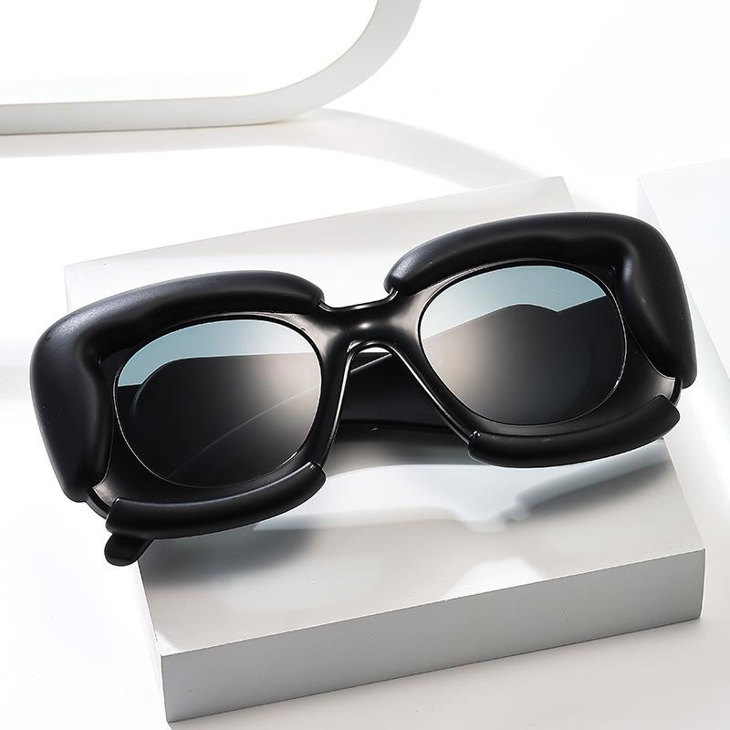 Avant-Garde Color Block Square Sunglasses - Hip Hop Fashion
