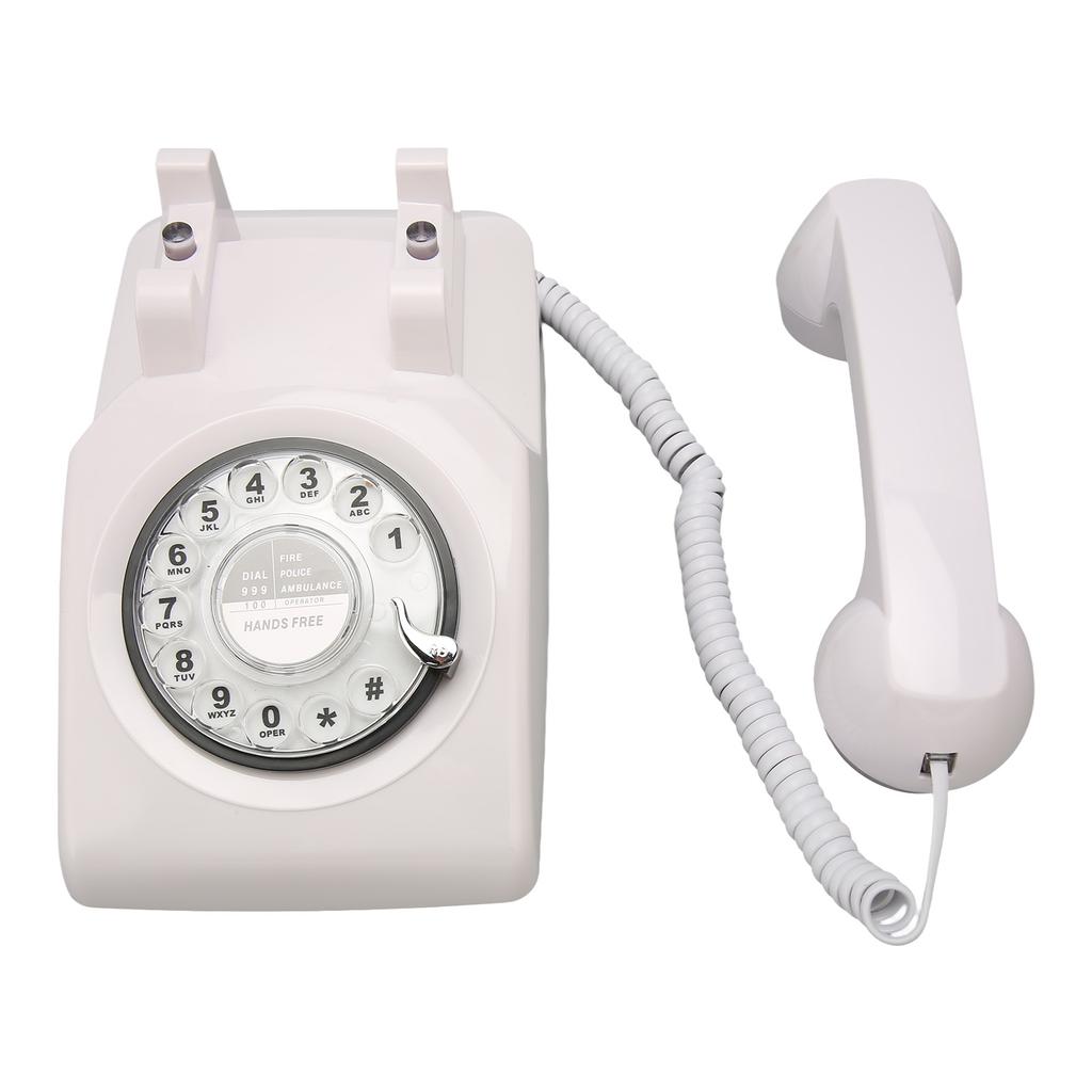 Retro Rotating Phone Old Fashioned Vintage Landline Phone with Mechanical   Speaker for Household   Hotel