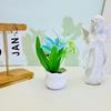 Flower Narcissus Potted With Silk Plastic Material For Home Garden Studio Decor