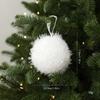 White Christmas Tree Ornament Plush Texture Christmas Hanging Ornament Plush Christmas Ornament