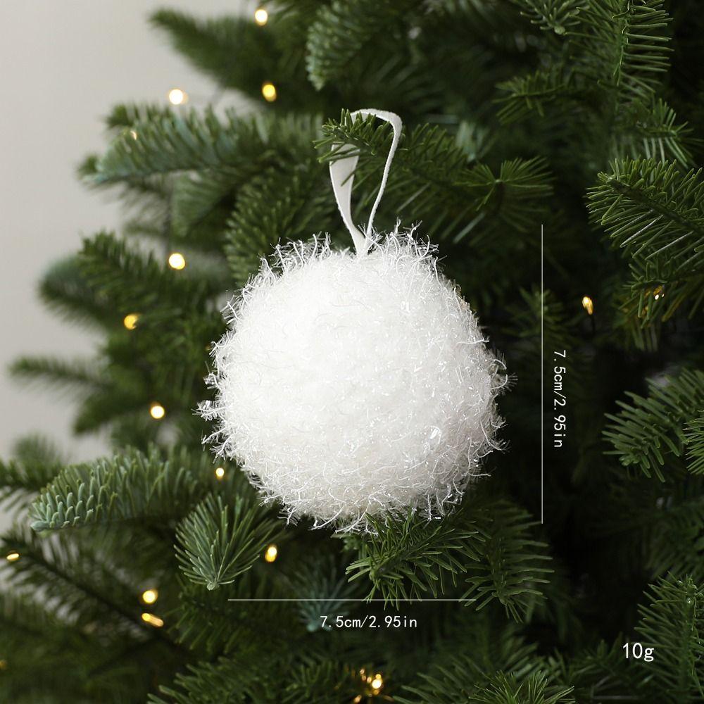 White Christmas Tree Ornament Plush Texture Christmas Hanging Ornament Plush Christmas Ornament