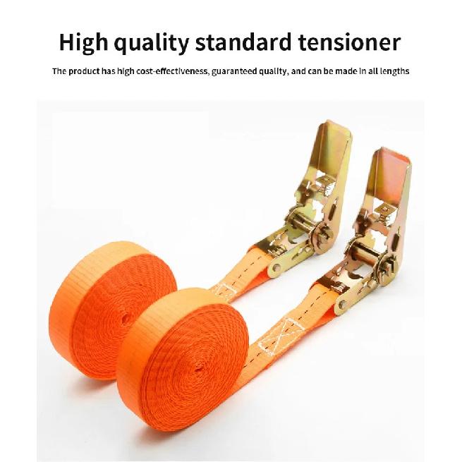 Heavy Duty Metal Buckle Tie-Down Cargo Straps for Car and Truck - Strong Ratchet Belt for Secure Luggage and Cargo Transport